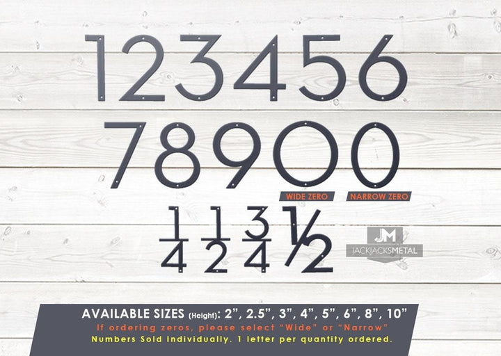 8" Metal House Number - Modern Font House Number - Metal Address Number - Street Address Number - Laser Cut from Mild Steel