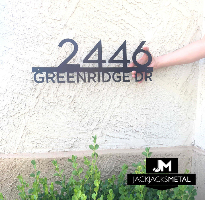 Bar Address Sign Numbers Street Name Custom Personalized Metal Address Sign Powdercoated for Outside