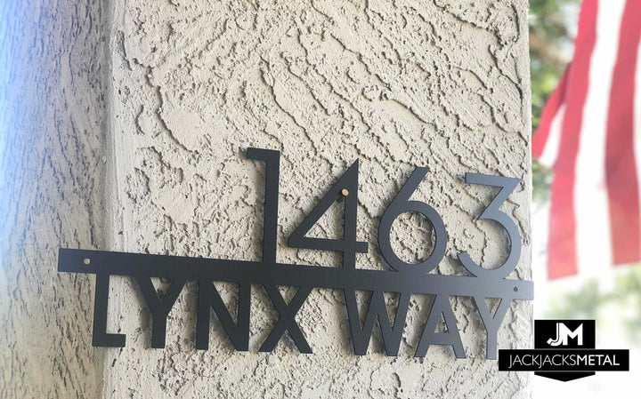 Bar Address Sign Numbers Street Name Custom Personalized Metal Address Sign Powdercoated for Outside