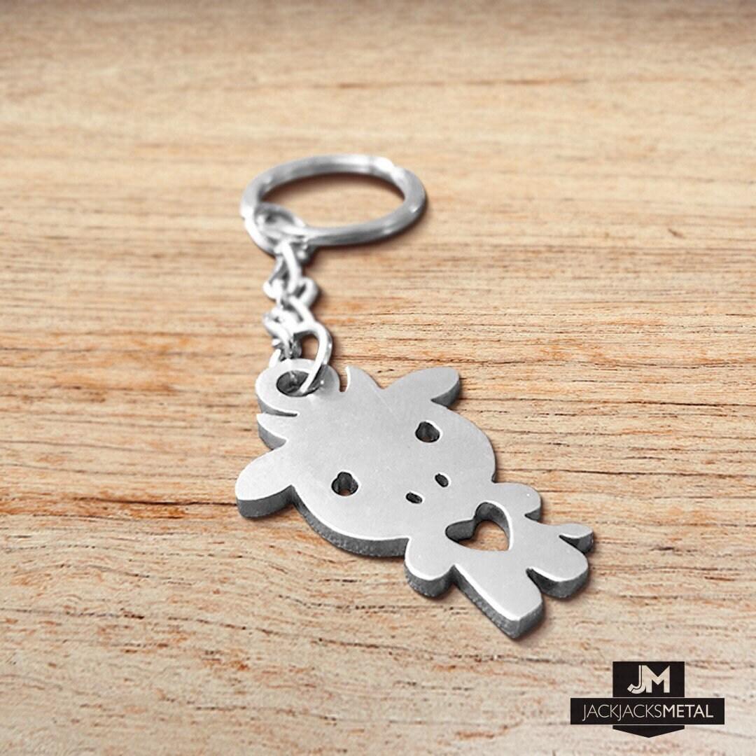 Cow Keychain - So Cute - stainless steel - laser cut keychain