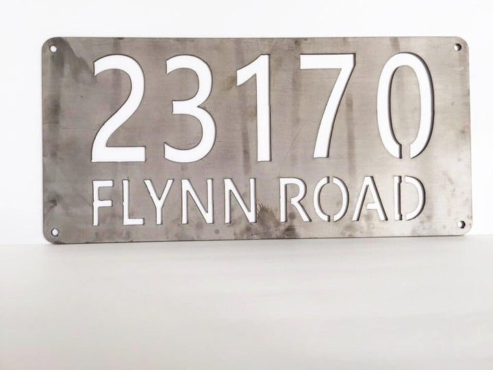 Metal Address Custom Address Metal Sign for home or business - Plasma Cut from Mild Steel