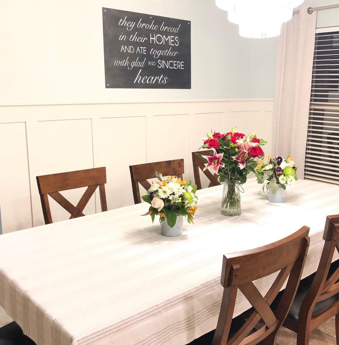 They broke bread in their homes Wall Art Sign,Rustic sign, metal sign, dining room wall decor